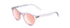 Profile View of Coyote Crosstown Ladies Polarized Sunglasses Crystal Blue Brown/Pink Mirror 47mm
