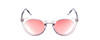 Front View of Coyote Crosstown Ladies Polarized Sunglasses Crystal Blue Brown/Pink Mirror 47mm