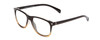 Profile View of Coyote Dakota Designer Reading Eye Glasses with Custom Cut Powered Lenses in Dark Brown Fade Unisex Square Full Rim Acetate 51 mm