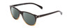 Profile View of Coyote Dakota Designer Polarized Reading Sunglasses with Custom Cut Powered Smoke Grey Lenses in Dark Brown Fade Unisex Square Full Rim Acetate 51 mm