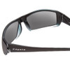 Close Up View of Coyote Dorado Unisex Polarized Sunglasses in Black Clear Grey/Silver Mirror 63mm