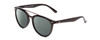 Profile View of Coyote Downtown Designer Polarized Reading Sunglasses with Custom Cut Powered Smoke Grey Lenses in Gloss Black Grey Unisex Cateye Full Rim Acetate 54 mm