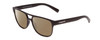 Profile View of Coyote Elixir Designer Polarized Reading Sunglasses with Custom Cut Powered Amber Brown Lenses in Matte Black Grey Mens Square Full Rim Acetate 52 mm