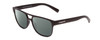 Profile View of Coyote Elixir Designer Polarized Reading Sunglasses with Custom Cut Powered Smoke Grey Lenses in Matte Black Grey Mens Square Full Rim Acetate 52 mm