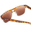 Close Up View of Coyote Elixir Ladies Square Polarized Sunglasses Tortoise Clear Fade/Brown 52 mm