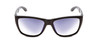 Front View of Coyote FP-26 Unisex Square Polarize Sunglasses Gloss Black Grey/Blue Mirror 57mm