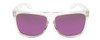 Front View of Coyote FP-27 Unisex Square Polarized Sunglasses Clear Brown & Purple Mirror 60mm