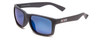 Profile View of Coyote FP-55 Mens Designer Polarized Sunglasses in Grey Brown & Blue Mirror 54mm