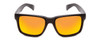 Front View of Coyote FP-55 Mens Square Polarized Sunglasses Matte Black Grey & Red Mirror 54mm