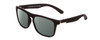 Profile View of Coyote Marco Designer Polarized Sunglasses with Custom Cut Smoke Grey Lenses in Matte Black Unisex Square Full Rim Acetate 53 mm