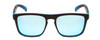 Front View of Coyote Marco Unisex Square Polarized Sunglasses Black Grey/Ice Blue Mirror 53 mm