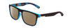 Profile View of Coyote Marco Designer Polarized Reading Sunglasses with Custom Cut Powered Amber Brown Lenses in Matte Black Grey Unisex Square Full Rim Acetate 53 mm