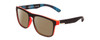 Profile View of Coyote Marco Designer Polarized Reading Sunglasses with Custom Cut Powered Amber Brown Lenses in Matte Black Grey Unisex Square Full Rim Acetate 53 mm