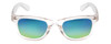 Front View of Coyote Nomad Unisex Square Polarized Sunglasses Crystal Brown/Green Mirror 49 mm