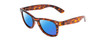 Profile View of Coyote Nomad Designer Polarized Sunglasses with Custom Cut Blue Mirror Lenses in Tortoise Unisex Square Full Rim Acetate 49 mm