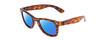 Profile View of Coyote Nomad Designer Polarized Reading Sunglasses with Custom Cut Powered Blue Mirror Lenses in Tortoise Unisex Square Full Rim Acetate 49 mm