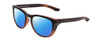 Profile View of Coyote Offshore Designer Polarized Reading Sunglasses with Custom Cut Powered Blue Mirror Lenses in Matte Black-Brown Unisex Square Full Rim Acetate 53 mm