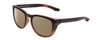 Profile View of Coyote Offshore Designer Polarized Reading Sunglasses with Custom Cut Powered Amber Brown Lenses in Matte Black-Brown Unisex Square Full Rim Acetate 53 mm