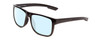 Profile View of Coyote Outlaw Designer Blue Light Blocking Eyeglasses in Gloss Black Grey Mens Square Full Rim Acetate 55 mm