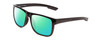 Profile View of Coyote Outlaw Designer Polarized Reading Sunglasses with Custom Cut Powered Green Mirror Lenses in Gloss Black Grey Mens Square Full Rim Acetate 55 mm