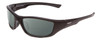 Profile View of Coyote P-19 Designer Polarized Reading Sunglasses with Custom Cut Powered Smoke Grey Lenses in Matte Black Unisex Wrap Full Rim Acetate 60 mm