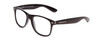 Profile View of Coyote P-23 Designer Blue Light Blocking Eyeglasses in Gloss Black Unisex Square Full Rim Acetate 51 mm
