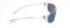 Side View of Coyote P-38 Unisex Designer Polarized Sunglasses Crystal Grey & Blue Mirror 65mm