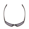 Top View of Coyote P-38 Unisex Wrap Polarized Sunglasses Matte Black Grey/Silver Mirror 65mm