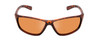 Front View of Coyote P-38 Unisex Wrap Designer Polarized Sunglasses Matte Tortoise/Brown 65 mm