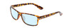 Profile View of Coyote P-43 Designer Blue Light Blocking Eyeglasses in Dark Tortoise Unisex Rectangle Full Rim Acetate 58 mm