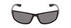 Front View of Coyote P-44 Unisex Wrap Designer Polarized Sunglasses in Gloss Black & Grey 66mm