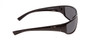 Side View of Coyote P-44 Unisex Wrap Designer Polarized Sunglasses in Gloss Black & Grey 66mm