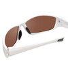 Close Up View of Coyote P-44 Men Wrap Designer Polarized Sunglasses White Brown/Green Mirror 66mm