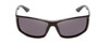 Front View of Coyote P-59 Unisex Wrap Designer Polarized Sunglasses in Gloss Black & Grey 63mm
