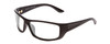Profile View of Coyote P-59 Designer Reading Eye Glasses in Matte Black Mens Wrap Full Rim Acetate 63 mm