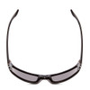 Top View of Coyote P-59 Unisex Wrap Polarized Sunglasses Matte Black Grey & Blue Mirror 63mm