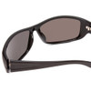 Close Up View of Coyote P-59 Unisex Wrap Polarized Sunglasses Matte Black Grey & Blue Mirror 63mm