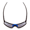 Top View of Coyote Python Men Semi-Rimless Polarized Sunglasses Black Grey/Blue Mirror 135mm