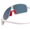 Close Up View of Coyote Python Men Semi-Rimless Polarized Sunglasses White Grey/Gold Mirror 135mm