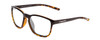 Profile View of Coyote Rambler Designer Blue Light Blocking Eyeglasses in Black Tortoise Unisex Square Full Rim Acetate 53 mm