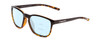 Profile View of Coyote Rambler Designer Progressive Lens Blue Light Blocking Eyeglasses in Black Tortoise Unisex Square Full Rim Acetate 53 mm with Blue Light Zone functionality illustration laid over the lens