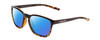 Profile View of Coyote Rambler Designer Polarized Sunglasses with Custom Cut Blue Mirror Lenses in Black Tortoise Unisex Square Full Rim Acetate 53 mm