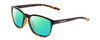 Profile View of Coyote Rambler Designer Polarized Reading Sunglasses with Custom Cut Powered Green Mirror Lenses in Black Tortoise Unisex Square Full Rim Acetate 53 mm