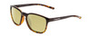 Profile View of Coyote Rambler Designer Polarized Reading Sunglasses with Custom Cut Powered Sun Flower Yellow Lenses in Black Tortoise Unisex Square Full Rim Acetate 53 mm