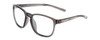 Profile View of Coyote Rambler Designer Progressive Lens Blue Light Blocking Eyeglasses in Crystal Grey Mens Square Full Rim Acetate 53 mm with Blue Light Zone functionality illustration laid over the lens
