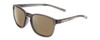 Profile View of Coyote Rambler Designer Polarized Reading Sunglasses with Custom Cut Powered Amber Brown Lenses in Crystal Grey Mens Square Full Rim Acetate 53 mm