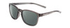Profile View of Coyote Rambler Designer Polarized Reading Sunglasses with Custom Cut Powered Smoke Grey Lenses in Crystal Grey Mens Square Full Rim Acetate 53 mm