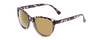 Profile View of Coyote Raven Women Cateye Polarized Sunglasses Purple Tortoise Brown/Mirror 54mm
