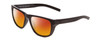 Profile View of Coyote Redfin Designer Polarized Sunglasses with Custom Cut Red Mirror Lenses in Matte Black Grey Mens Square Full Rim Acetate 55 mm