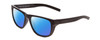 Profile View of Coyote Redfin Designer Polarized Sunglasses with Custom Cut Blue Mirror Lenses in Matte Black Grey Mens Square Full Rim Acetate 55 mm